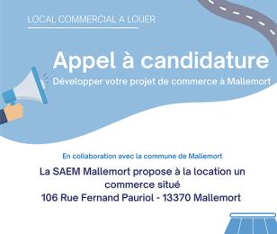 Appel à Candidature : Développez votre projet de commerce à Mallemort